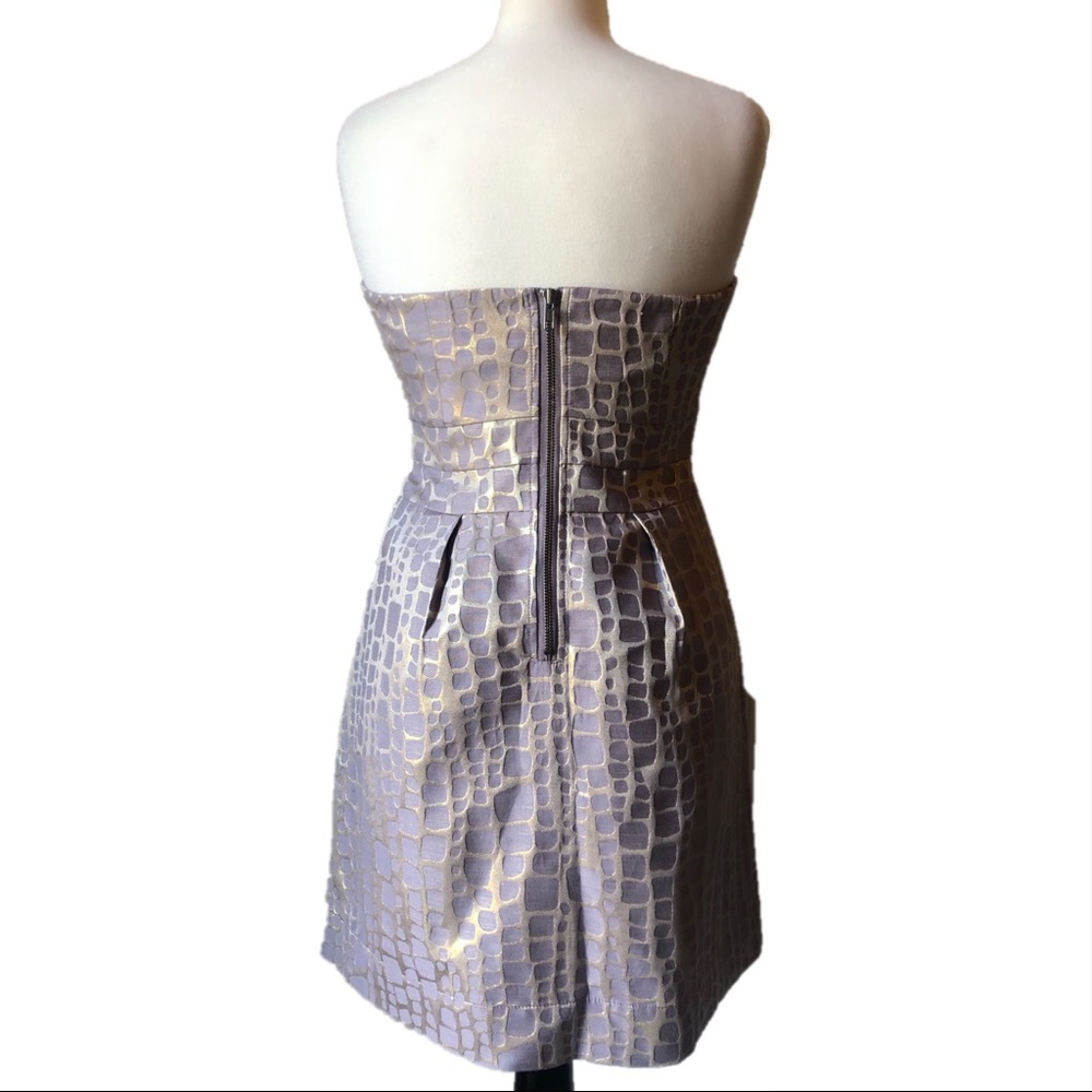 American Eagle Purple and Gold Strapless Dress - Picture 3 of 7